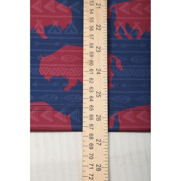 Waggle Polo Shirt Mens Small Blue Buffalo Allover Print Golf Performance Stretch - Picture 9 of 10